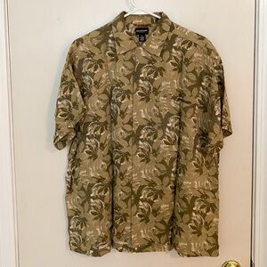 Reunion Men's Hawaiian Green/Khaki Shirt